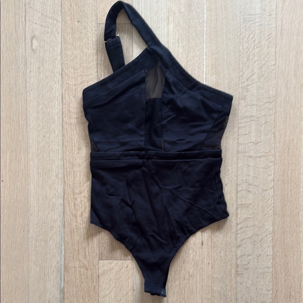 Black One-Shoulder Bodysuit